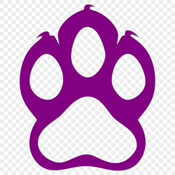 A high-quality digital illustration of a cat's or dog's paw print, suitable for various design applications.