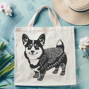 Full-body illustration of a standing Welsh Corgi.