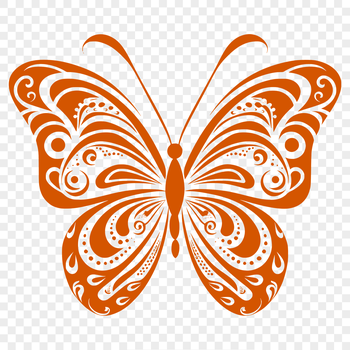 A colorful illustration of a butterfly in full body view, suitable for gardening-themed designs.