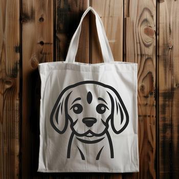 Illustrated Beagle dog head silhouette in vector format