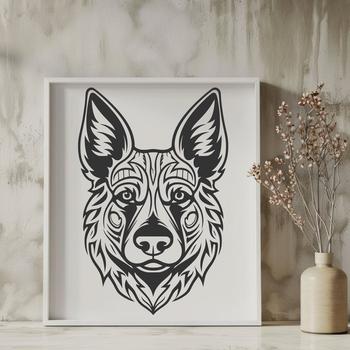 Ornate German Shepherd In PDF & PNG