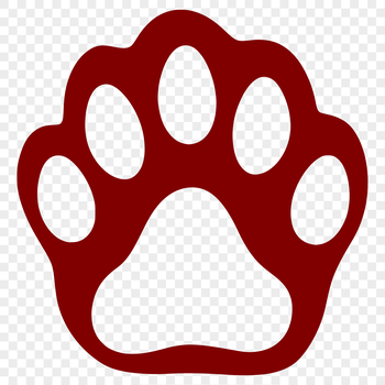 A detailed illustration of animal paw prints in various sizes and shapes.