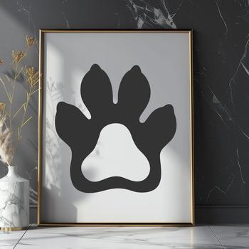 Vector design featuring the impression of an animal's paw on a surface.
