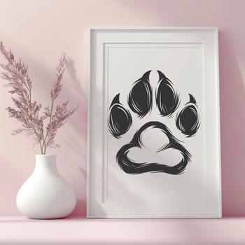 Illustrated paw print icon for clip art and crafting projects