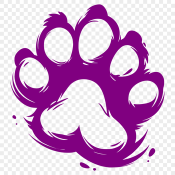 A stylized illustration of animal paw prints.