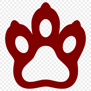 A single, detailed animal paw print in vector format.