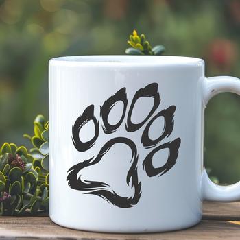 Simple illustration of individual animal paws with detailed patterns.