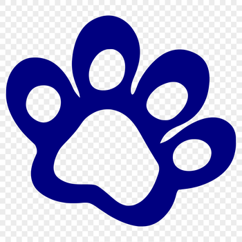 SVG graphic design featuring a realistic animal paw print shape.
