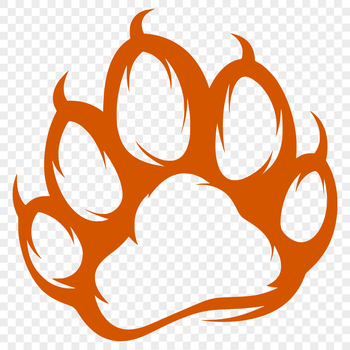Colorful paw print illustration for craft projects