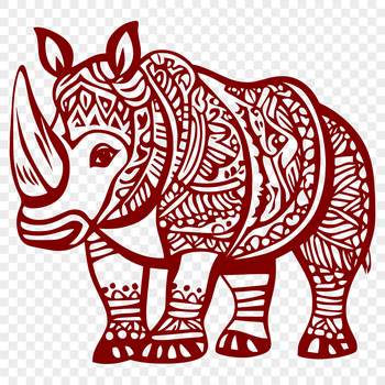 A detailed illustration of a rhino, ideal for digital art projects.