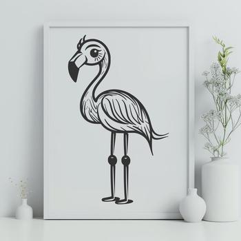 A full-body illustration of a flamingo bird in a neutral pose, suitable for vector art and digital design.