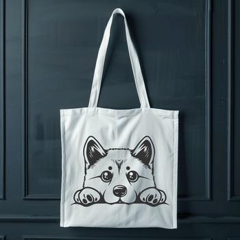 Stunning Peeking Dog Vector Illustration