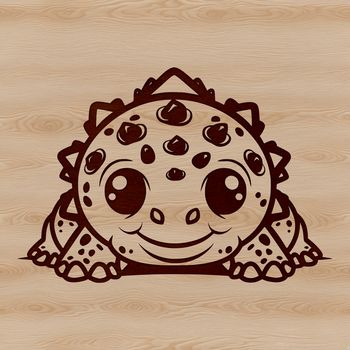 An illustration of a baby Ankylosaurus, a prehistoric armored dinosaur.