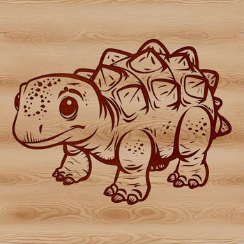 A baby Ankylosaurus, a type of armored dinosaur from the Cretaceous period, in vector format.