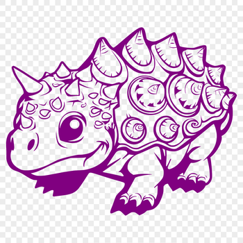 A prehistoric ankylosaurus dinosaur is illustrated in full body pose.