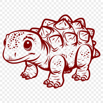A detailed illustration of a prehistoric ankylosaurus dinosaur, rendered as a vector image.