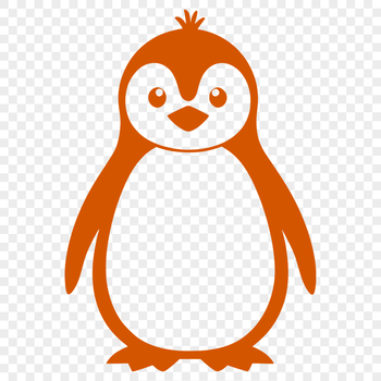 A vector graphic representation of a small flightless bird commonly found in Antarctica.