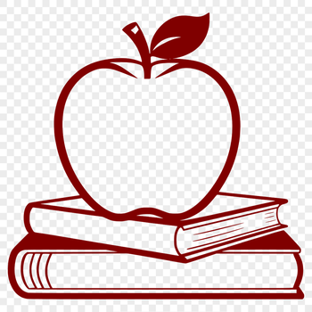 Vector illustration of a book cover with an apple logo, suitable for educational purposes.