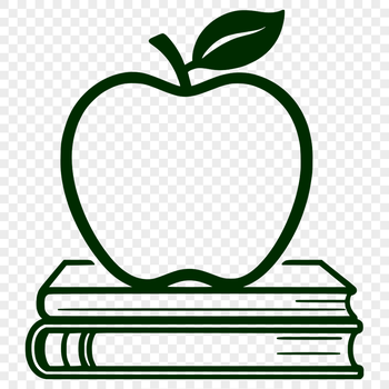 A digital template for a teacher's planner or student workbook featuring an illustration of a stylized apple.