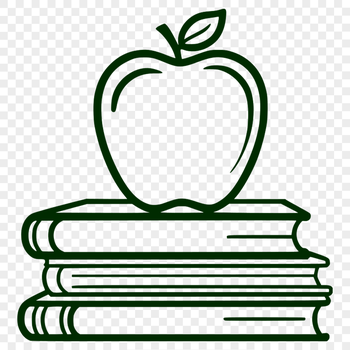 A digital representation of a book with the Apple logo, suitable for educational settings.