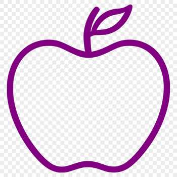 A stylized illustration of a single green apple with a smooth skin texture.