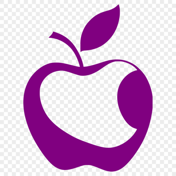 A digital illustration of a single apple, suitable for graphic design and printing.