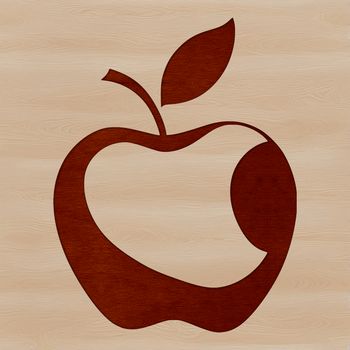 A detailed illustration of a single red apple with slight texture.
