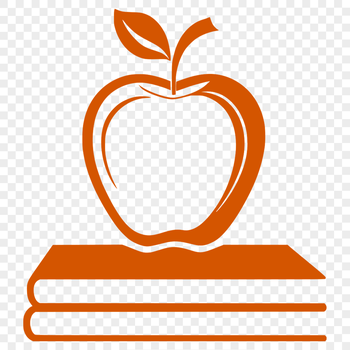An illustration of a book featuring the Apple logo, suitable for educational purposes.