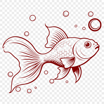 A digital illustration of a goldfish, suitable for vector graphics and design projects.
