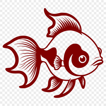 An illustration of a goldfish, a common household pet.