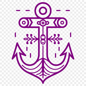 Anchors nautical symbol with rope and chain details