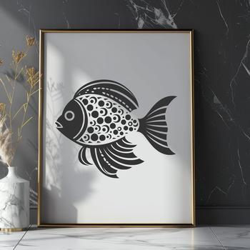 Artistic Fish - Laser SVG