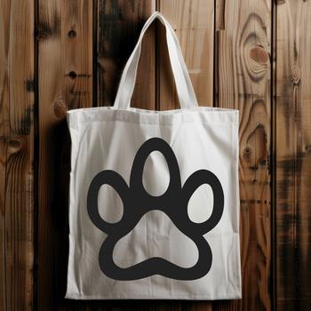 Paw print icon in vector format for graphic design and crafting projects.