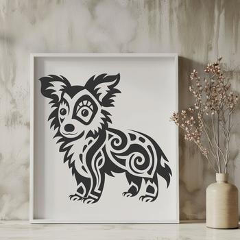 Ornate Standing Dog DXF