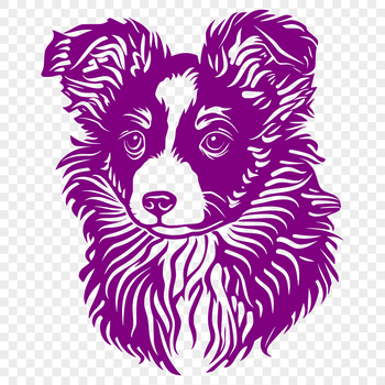 A vector illustration of a small dog with a Shetland sheepdog breed.
