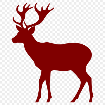 A digital silhouette of a full-body deer, suitable for use in various design applications.