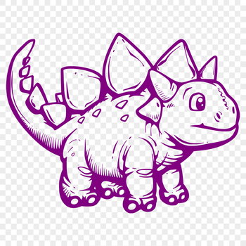 An illustration of a baby ankylosaurus dinosaur, depicted in full body with armor plates and tail.