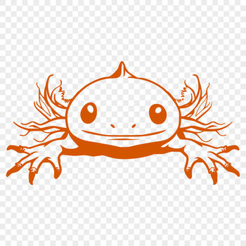 A detailed illustration of an Axolotl's head from a side view.