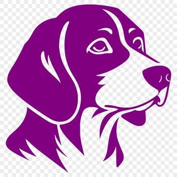 A detailed illustration of a Beagle's head, suitable for vector art and design projects.