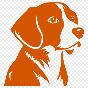 A vector illustration of a Beagle's head, suitable for cutting machine designs and digital editing.