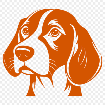 A digital illustration of a Beagle's head with detailed features and realistic texture.