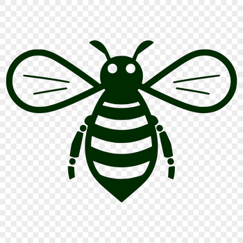 A simple line drawing of a full-bodied bee, suitable for various design applications.