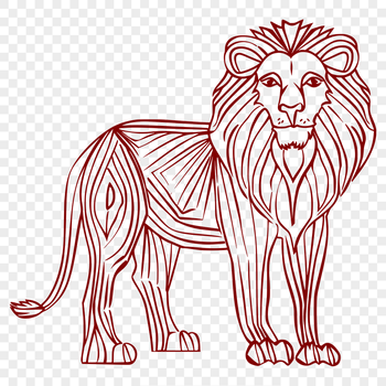 Ornate Standing Big Cat Vector Art