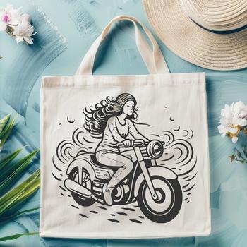 A vector graphic representation of a motorbike with ornate design elements.