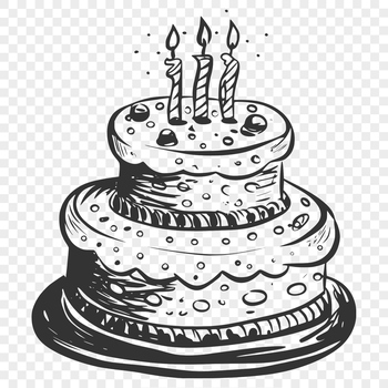 Vector illustration of a birthday cake with candles, perfect for digital design projects.