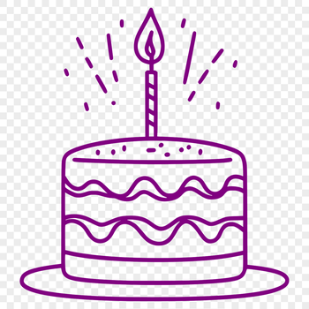 A colorful birthday cake design made from vector graphics, ideal for Cricut cutting machine or laser cutter projects.