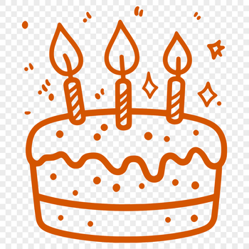 A decorative birthday cake with candles, suitable for digital design and cutting machines.