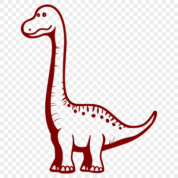 A full-body illustration of a brachiosaurus, a prehistoric long-necked herbivorous dinosaur.