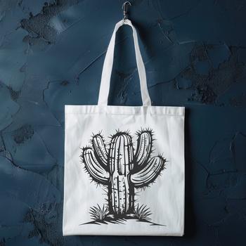 A detailed digital rendering of a desert-dwelling cactus, ideal for use in vector art and graphics creation.