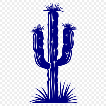 A single stemmed desert plant with sharp spines.